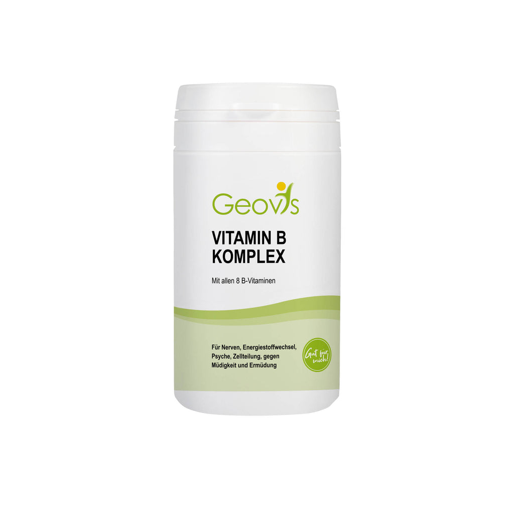 Produktbild: Vitamin B Komplex mit allen 8 B-Vitaminen für Nerven, Energiestoffwechsel, Psyche, Zellteilung, gegen Müdigkeit und Ermüdung