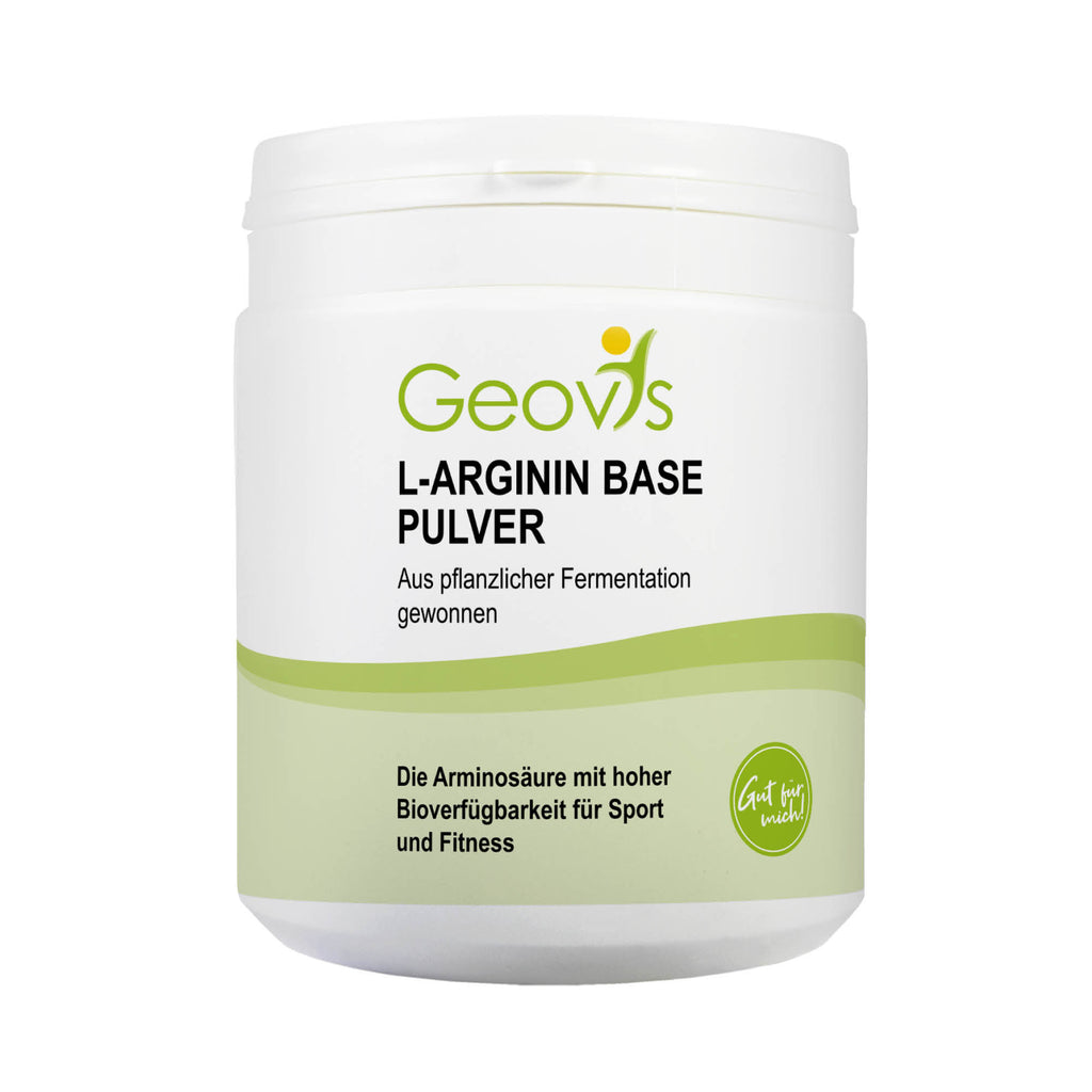 Produktbild: Geovis L-Arginin Base Pulver aus pflanzlicher Fermentation mit hoher Bioverfügbarkeit für Sport und Fitness
