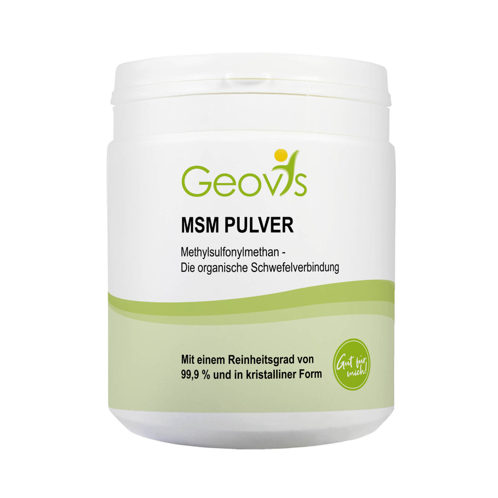 Produktbild: Geovis MSM Pulver, organische Schwefelverbindung mit einem Reinheitsgrad von 99,9%